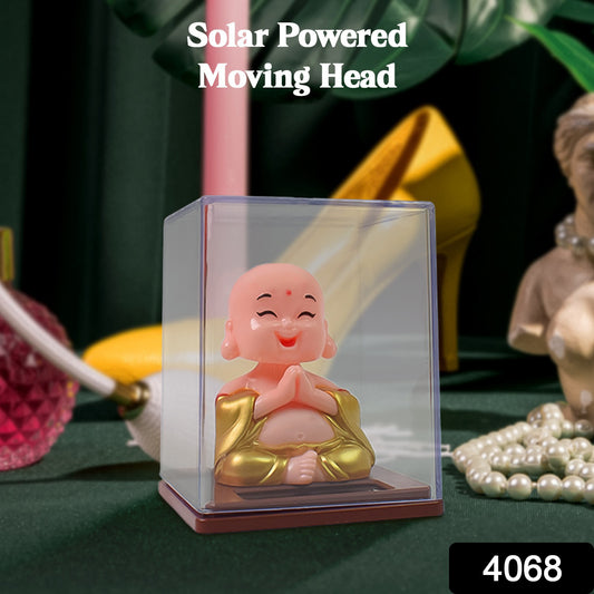 Solar Power Moving Head Buddha Statue Car Ornament