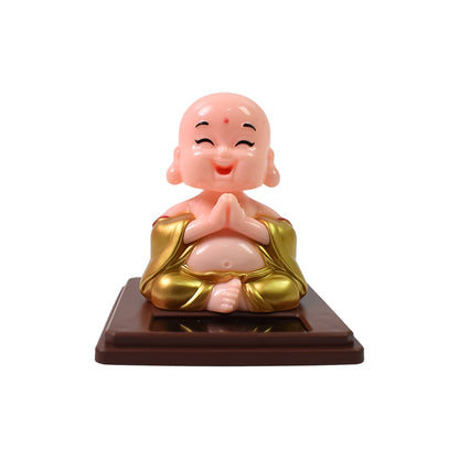 Solar Power Moving Head Buddha Statue Car Ornament